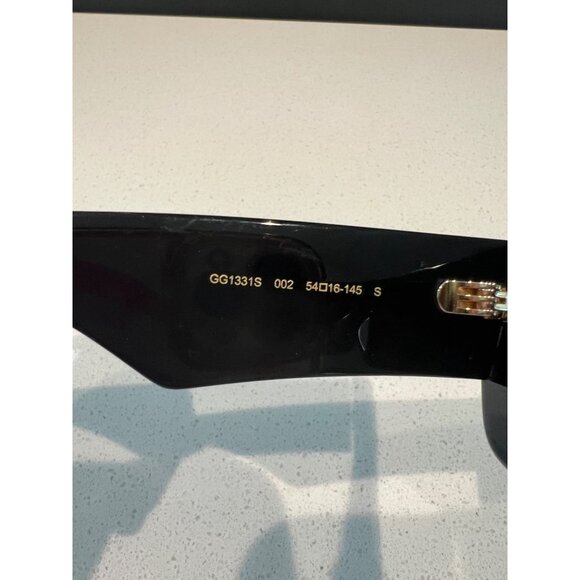 Gucci GG1331S 001 Black/Grey Narrow Rectangular Sunglasses NEW - Picture 8 of 11